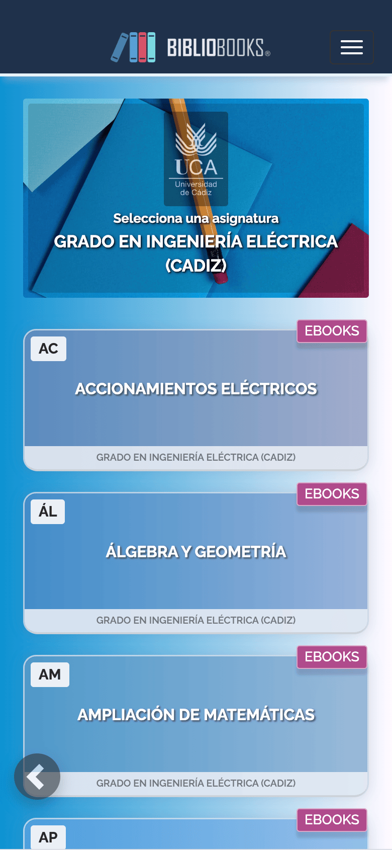 Bibliobooks™ mobile view